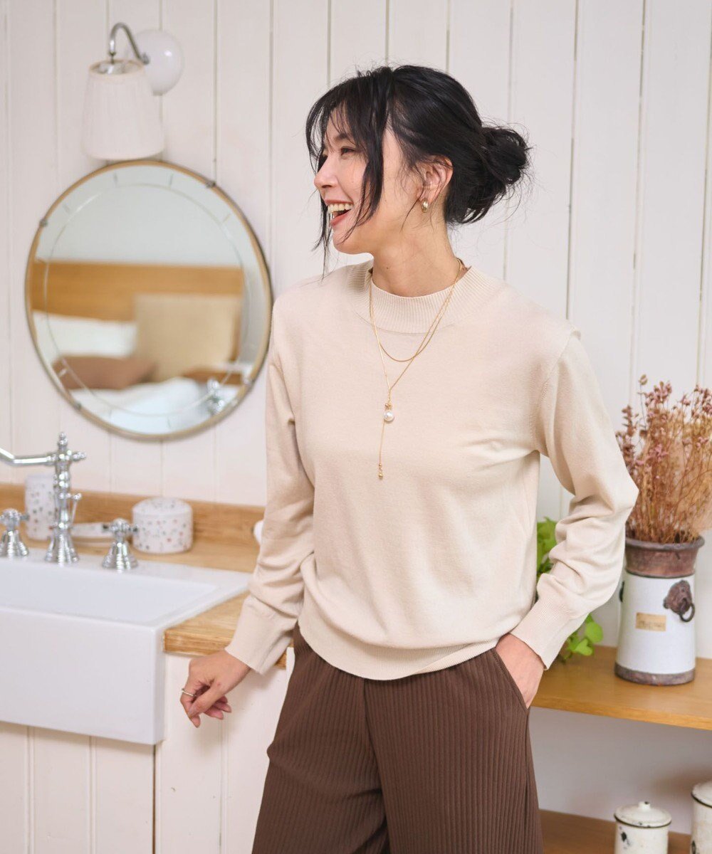 【ウィゴー/WEGO】の【WEB限定/25年秋冬新作/洗濯OK/毛玉レス】ハイネックプルオーバー インテリア・キッズ・メンズ・レディースファッション・服の通販 founy(ファニー) 　ファッション　Fashion　レディースファッション　Fashion for Women　トップス・カットソー　Cut & Sew Tops　ニット　Knit Tops & Sweaters　カジュアルプルオーバー・ニットトップス　Pullovers & Knit Tops / Casual Pullovers　アクセサリー　Fashion Accessories　インナー　Innerwear　ウェーブ　Wavy Pattern　シンプル　Simple, Minimal　ジャケット　Jacket, Outerwear　ストレート　Straight, Straight Cut　スマホ　Smartphone, Mobile Device　セーター　Sweater, Knitwear　デニム　Denim, Jeans Material　なめらか　Smooth, Silky Texture　ハイネック　High Neck, Mock Neck　バランス　Balance, Style Balance　フェミニン　Feminine, Girly　ベーシック　Basic, Essential　ワイド　Wide, Wide Fit　A/W・秋冬　Autumn/Winter　エレガント 上品　Elegant　ベージュ|ID: prp329100004686486 ipo3291000000033842067