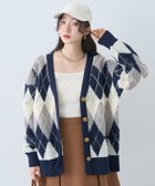 【アースミュージックアンドエコロジー/earth music&ecology】のループ編みアーガイルカーディガン 人気、トレンドファッション・服の通販 founy(ファニー) ファッション Fashion レディースファッション Fashion for Women トップス・カットソー Cut & Sew Tops カーディガン・羽織り Layered Style Cardigans おすすめ Recommended / Our Picks カーディガン Cardigan, Knitwear フェミニン Feminine, Girly ポケット Pocket, Pocket Detail ループ Loop, Loop Knit A/W・秋冬 Autumn/Winter thumbnail Navy|ID: prp329100004686490 ipo3291000000033842083