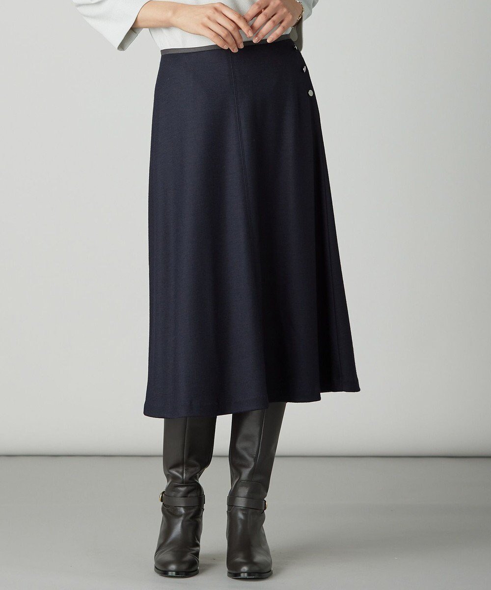 【ジェイ プレス/J.PRESS】のウールスムース スカート インテリア・キッズ・メンズ・レディースファッション・服の通販 founy(ファニー) 　ファッション　Fashion　レディースファッション　Fashion for Women　スカート　Skirts　ウォッシャブル　Machine Washable　バランス　Balance, Style Balance　パイピング　Piping, Trim Design　フェルト　Felt, Felt Fabric　A/W・秋冬　Autumn/Winter　エレガント 上品　Elegant　ネイビー系|ID: prp329100004686507 ipo3291000000035602548