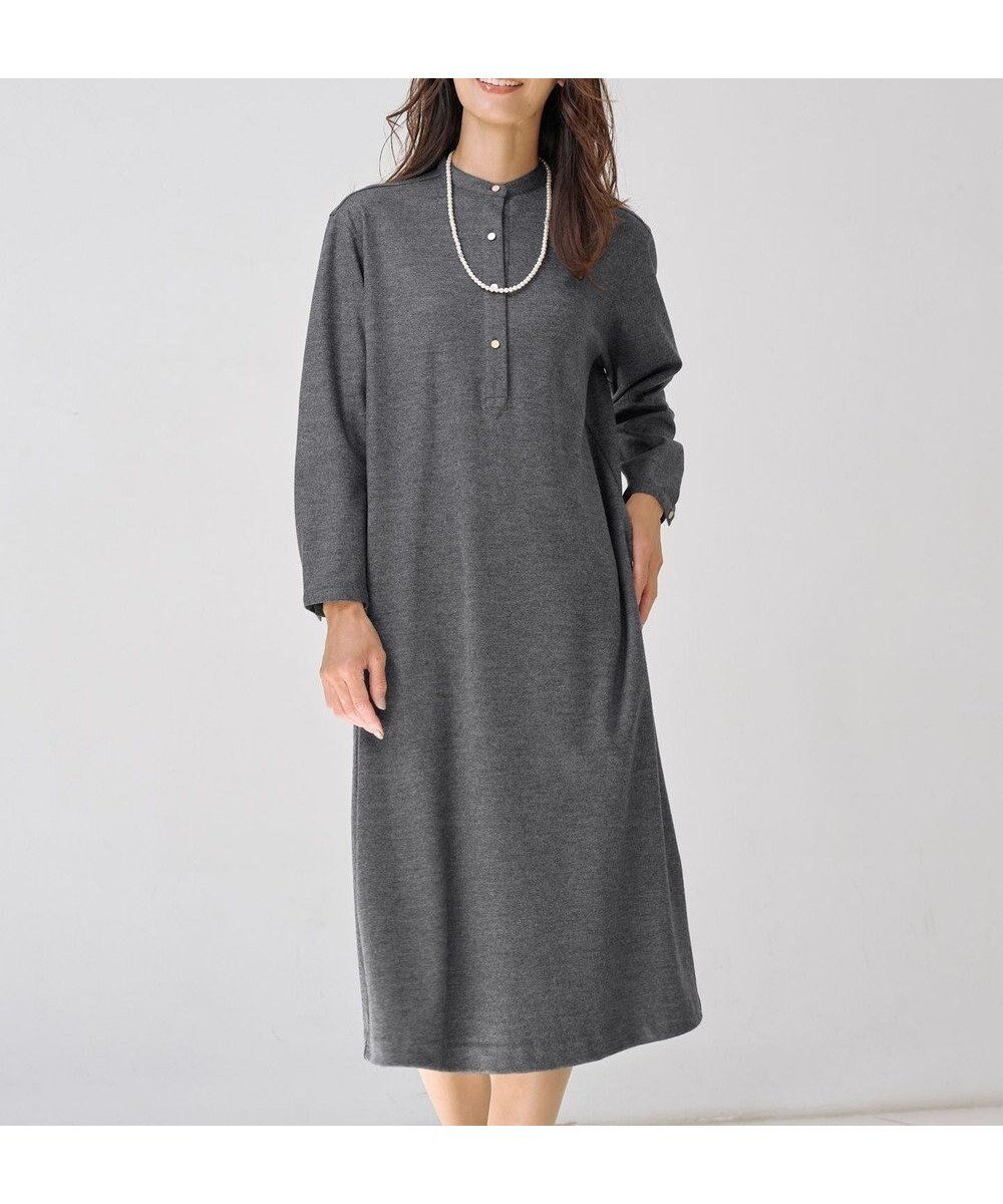 【ジェイ プレス/J.PRESS】の【洗える】ウールスムース ワンピース インテリア・キッズ・メンズ・レディースファッション・服の通販 founy(ファニー) 　ファッション　Fashion　レディースファッション　Fashion for Women　ワンピース　Dresses　シャツワンピース / 1枚で着映えコーデ　Shirt Dresses　アクセサリー　Fashion Accessories　ウォッシャブル　Machine Washable　ジャケット　Jacket, Outerwear　フェルト　Felt, Felt Fabric　メタル　Metal, Metal Parts　エレガント 上品　Elegant　洗える　Machine Washable　A/W・秋冬　Autumn/Winter　グレー系|ID: prp329100004686509 ipo3291000000034270741