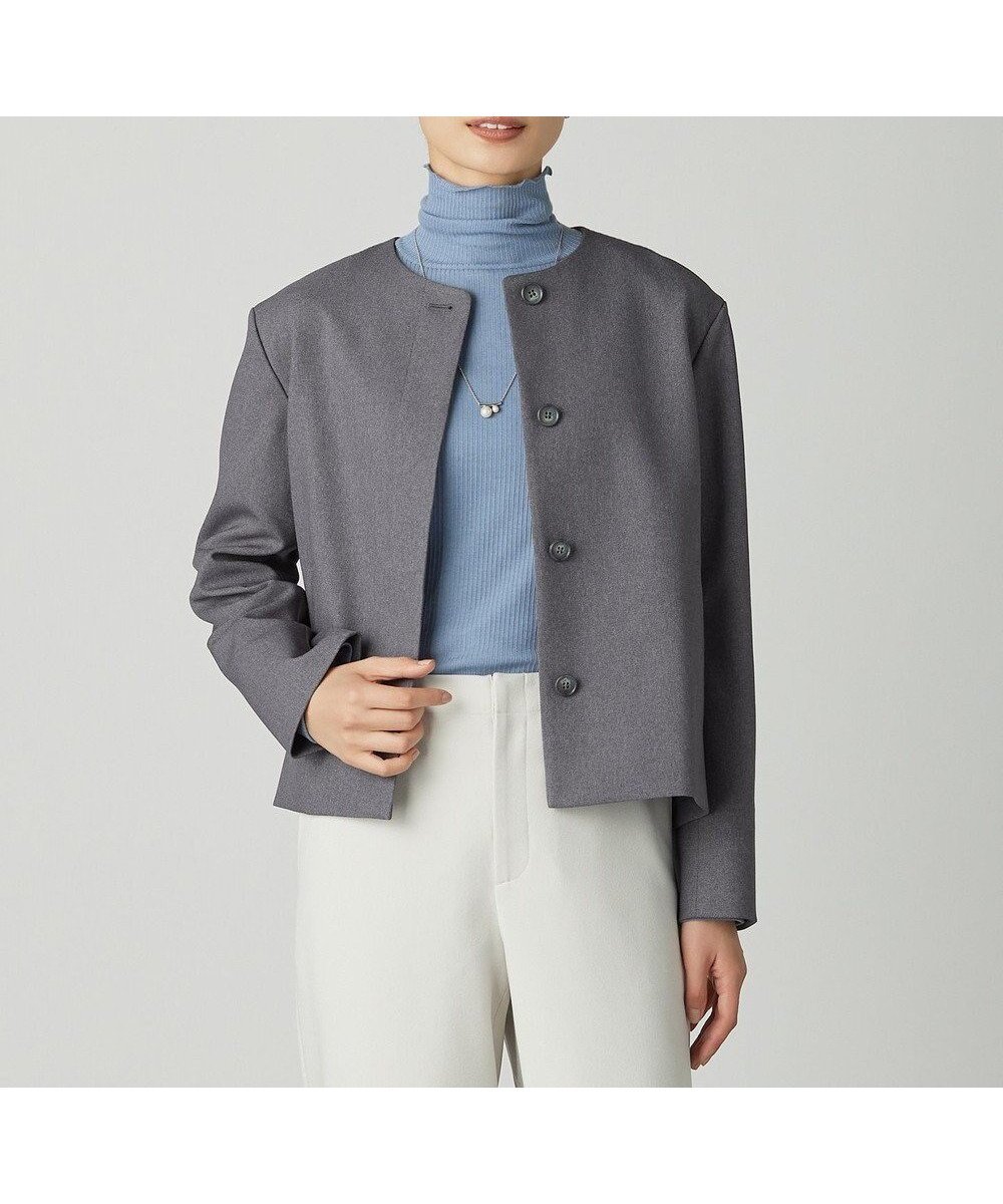 【ジェイ プレス/J.PRESS】の【WEB限定カラーあり・洗える】ツムギートflannel ノーカラー ジャケット インテリア・キッズ・メンズ・レディースファッション・服の通販 founy(ファニー)  ファッション Fashion レディースファッション Fashion for Women アウター Coat / Outerwear Collection レディースジャケット・軽アウター Jackets ノーカラージャケット / シンプル上品コーデ Collarless Jackets 洗える Machine Washable シンプル Simple, Minimal ジャケット Jacket, Outerwear セットアップ Set-Up, Coordinated Outfit ツイード Twill, Twill Weave A/W・秋冬 Autumn/Winter おすすめ Recommended / Our Picks グレー系|ID: prp329100004686535 ipo3291000000033842263