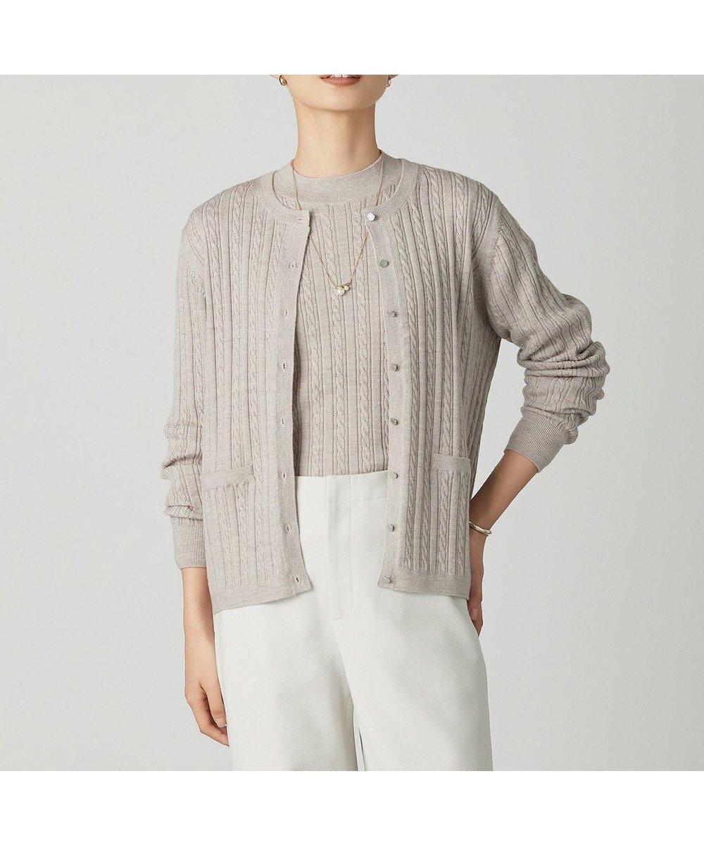 【ジェイ プレス/J.PRESS】の【洗える】KNIT BASIC クルーネック カーディガン インテリア・キッズ・メンズ・レディースファッション・服の通販 founy(ファニー) 　ファッション　Fashion　レディースファッション　Fashion for Women　トップス・カットソー　Cut & Sew Tops　ニット　Knit Tops & Sweaters　カーディガン・羽織り　Layered Style Cardigans　オレンジ　Orange　洗える　Machine Washable　カーディガン　Cardigan, Knitwear　今季　This Season, Current Season　A/W・秋冬　Autumn/Winter　おすすめ　Recommended / Our Picks　エレガント 上品　Elegant　ベージュ系|ID: prp329100004686554 ipo3291000000033842349