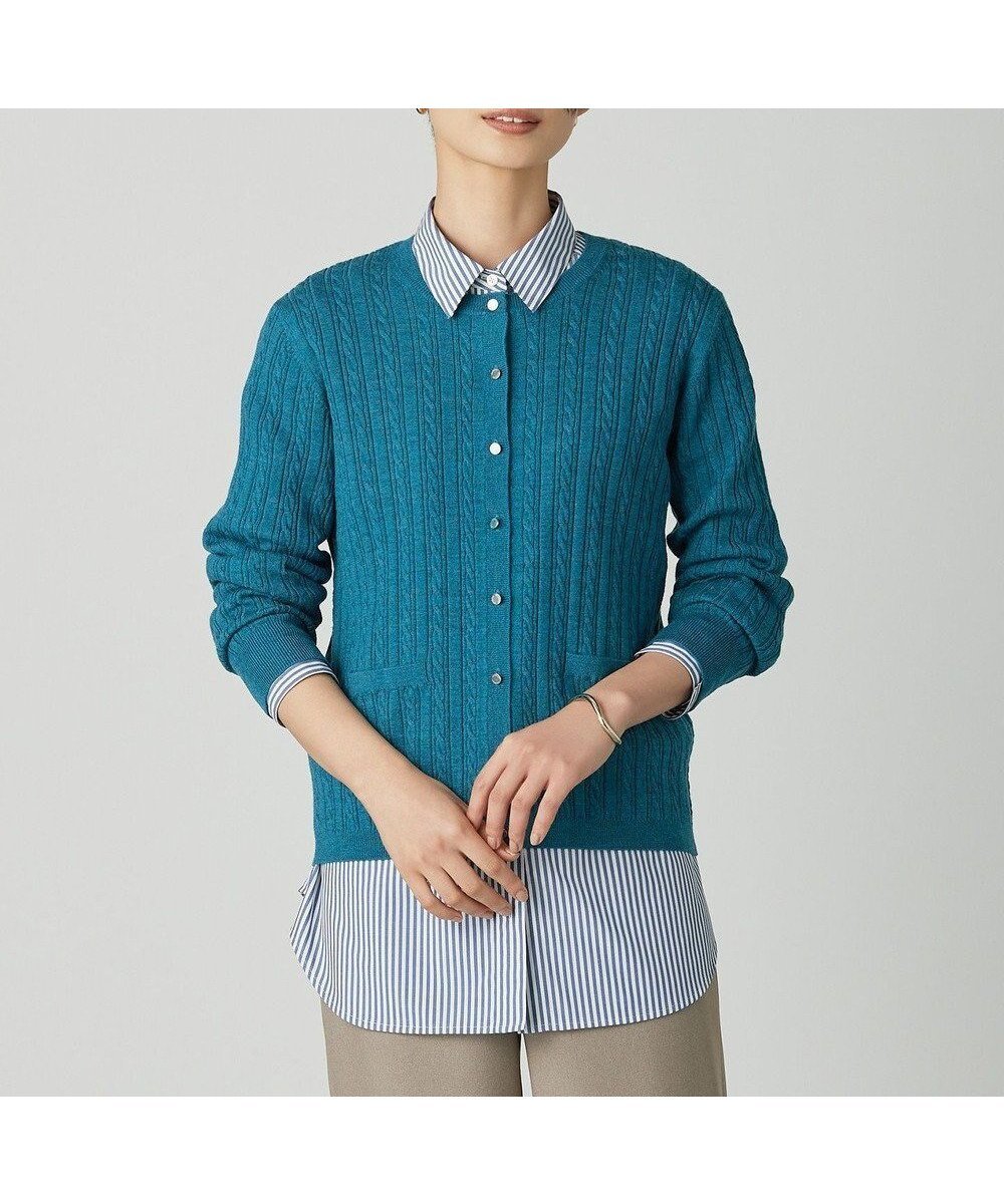 【ジェイ プレス/J.PRESS】の【洗える】KNIT BASIC クルーネック カーディガン インテリア・キッズ・メンズ・レディースファッション・服の通販 founy(ファニー) 　ファッション　Fashion　レディースファッション　Fashion for Women　トップス・カットソー　Cut & Sew Tops　ニット　Knit Tops & Sweaters　カーディガン・羽織り　Layered Style Cardigans　オレンジ　Orange　洗える　Machine Washable　カーディガン　Cardigan, Knitwear　今季　This Season, Current Season　A/W・秋冬　Autumn/Winter　おすすめ　Recommended / Our Picks　エレガント 上品　Elegant　エメラルド系|ID: prp329100004686554 ipo3291000000033842352