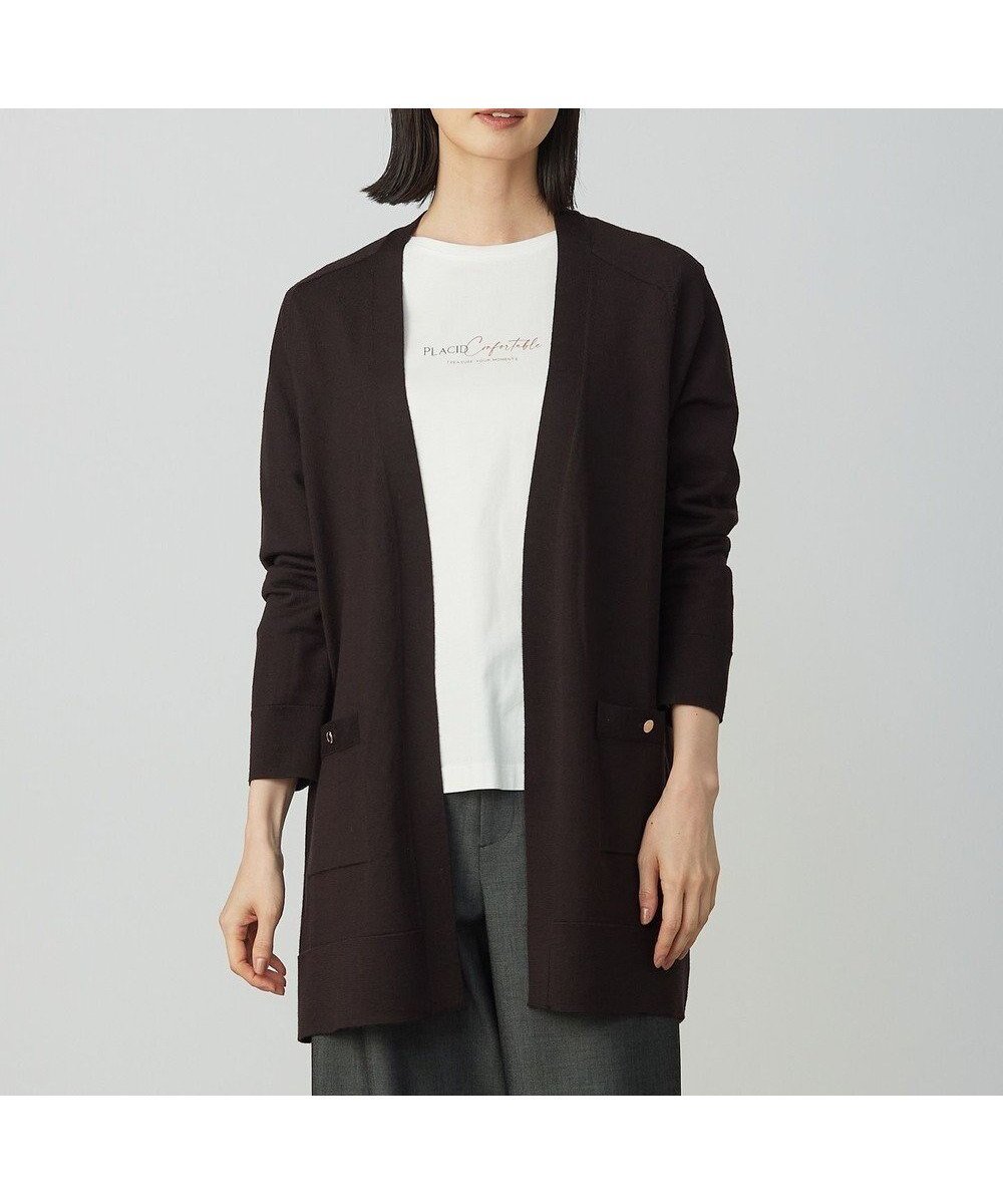 【ジェイ プレス/J.PRESS】の【着丈が選べる・洗える】KNIT BASIC ロング カーディガン インテリア・キッズ・メンズ・レディースファッション・服の通販 founy(ファニー) 　ファッション　Fashion　レディースファッション　Fashion for Women　トップス・カットソー　Cut & Sew Tops　ニット　Knit Tops & Sweaters　カーディガン・羽織り　Layered Style Cardigans　オレンジ　Orange　洗える　Machine Washable　カーディガン　Cardigan, Knitwear　シンプル　Simple, Minimal　ポケット　Pocket, Pocket Detail　レギュラー　Regular, Standard Fit　ロング　Long, Long-Length　A/W・秋冬　Autumn/Winter　エレガント 上品　Elegant　ダークブラウン系|ID: prp329100004686556 ipo3291000000033842363