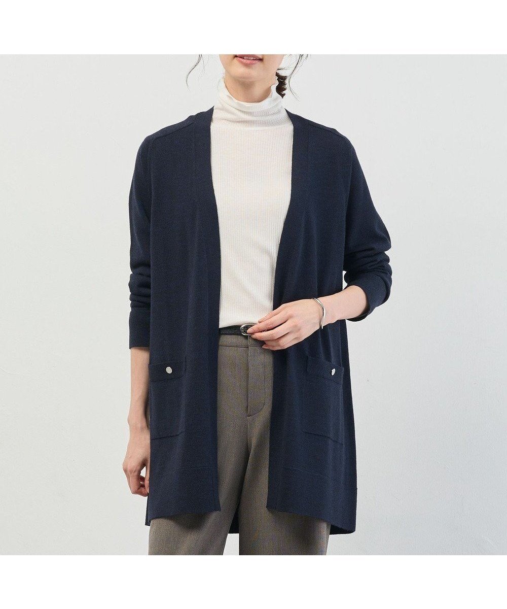 【ジェイ プレス/J.PRESS】の【着丈が選べる】KNIT BASIC ロング カーディガン インテリア・キッズ・メンズ・レディースファッション・服の通販 founy(ファニー) 　ファッション　Fashion　レディースファッション　Fashion for Women　トップス・カットソー　Cut & Sew Tops　ニット　Knit Tops & Sweaters　カーディガン・羽織り　Layered Style Cardigans　カーディガン　Cardigan, Knitwear　シンプル　Simple, Minimal　ポケット　Pocket, Pocket Detail　レギュラー　Regular, Standard Fit　ロング　Long, Long-Length　A/W・秋冬　Autumn/Winter　エレガント 上品　Elegant　ネイビー系|ID: prp329100004686556 ipo3291000000036260513