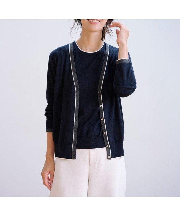 【ジェイ プレス/J.PRESS】のトリムツイン ニット インテリア・キッズ・メンズ・レディースファッション・服の通販 founy(ファニー) https://founy.com/ ファッション Fashion レディースファッション Fashion for Women トップス・カットソー Cut & Sew Tops ニット Knit Tops & Sweaters アンサンブルニット Knit Ensembles & Twin Sets アンサンブル Ensemble Set インナー Innerwear カーディガン Cardigan, Knitwear クラシカル Classical, Vintage-Inspired シンプル Simple, Minimal フェミニン Feminine, Girly メタル Metal, Metal Parts A/W・秋冬 Autumn/Winter エレガント 上品 Elegant |ID: prp329100004686558 ipo3291000000034059495