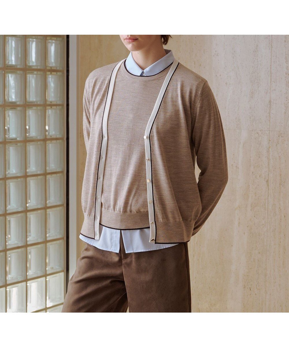 【ジェイ プレス/J.PRESS】のトリムツイン ニット インテリア・キッズ・メンズ・レディースファッション・服の通販 founy(ファニー) ファッション Fashion レディースファッション Fashion for Women トップス・カットソー Cut & Sew Tops ニット Knit Tops & Sweaters アンサンブルニット Knit Ensembles & Twin Sets アンサンブル Ensemble Set インナー Innerwear カーディガン Cardigan, Knitwear クラシカル Classical, Vintage-Inspired シンプル Simple, Minimal フェミニン Feminine, Girly メタル Metal, Metal Parts A/W・秋冬 Autumn/Winter エレガント 上品 Elegant ベージュ系|ID: prp329100004686558 ipo3291000000034169437