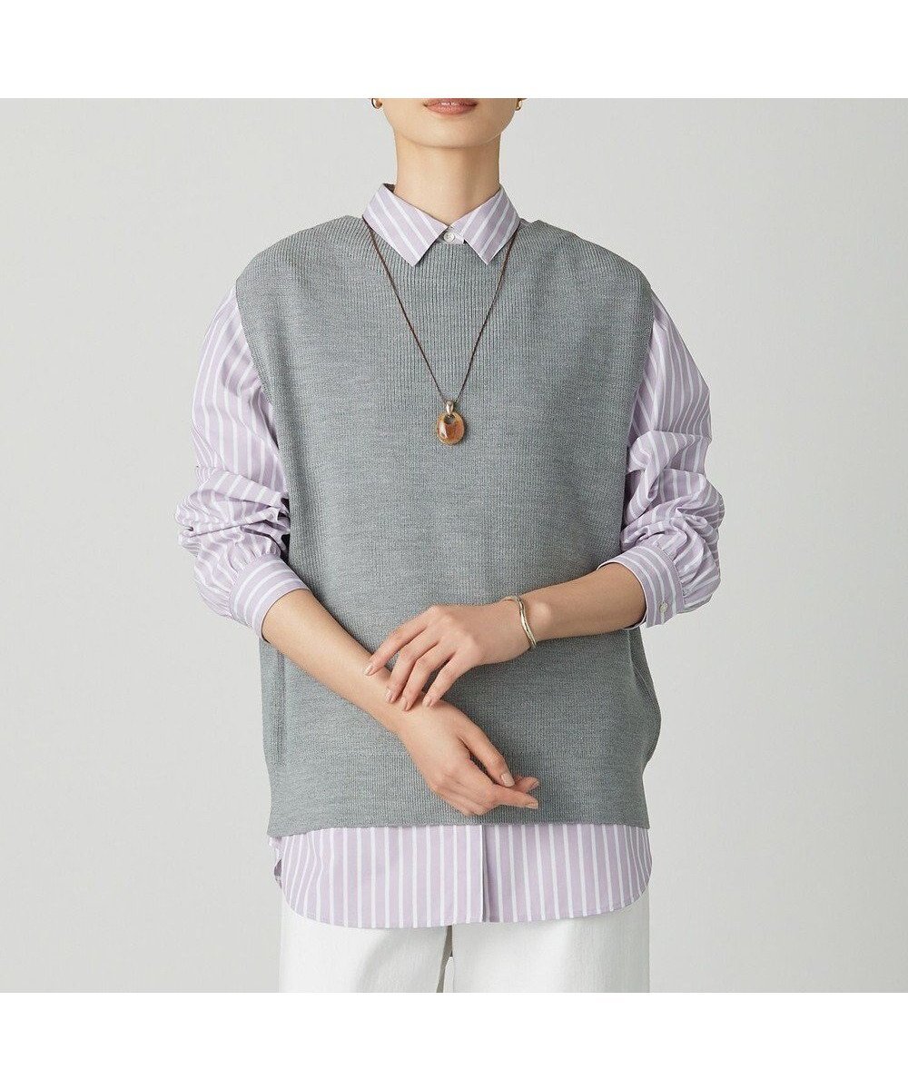 【ジェイ プレス/J.PRESS】の【洗える】DRALON MERINO ニット ベスト インテリア・キッズ・メンズ・レディースファッション・服の通販 founy(ファニー) 　ファッション　Fashion　レディースファッション　Fashion for Women　アウター　Coat / Outerwear Collection　トップス・カットソー　Cut & Sew Tops　ニット　Knit Tops & Sweaters　ベスト&ジレ / 重ね着スタイル　Vests & Gilets　アクリル　Acrylic Material　イタリア　Italy　インナー　Innerwear　洗える　Machine Washable　畦　Ribbed Knit　シンプル　Simple, Minimal　ベスト　Vest, Waistcoat　ベーシック　Basic, Essential　ロング　Long, Long-Length　A/W・秋冬　Autumn/Winter　エレガント 上品　Elegant　グレー系|ID: prp329100004686559 ipo3291000000033842383
