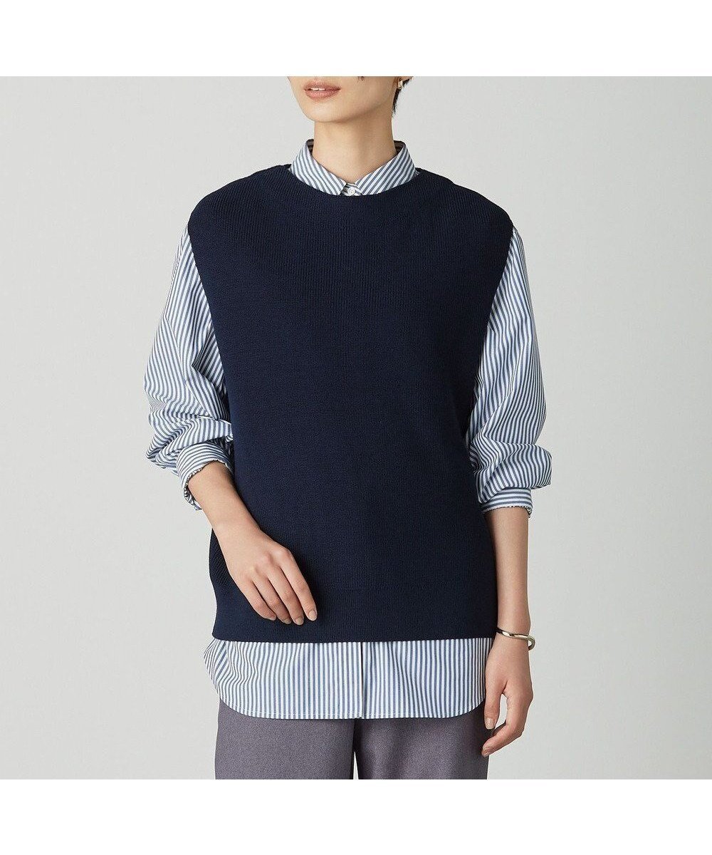 【ジェイ プレス/J.PRESS】の【洗える】DRALON MERINO ニット ベスト インテリア・キッズ・メンズ・レディースファッション・服の通販 founy(ファニー) 　ファッション　Fashion　レディースファッション　Fashion for Women　アウター　Coat / Outerwear Collection　トップス・カットソー　Cut & Sew Tops　ニット　Knit Tops & Sweaters　ベスト&ジレ / 重ね着スタイル　Vests & Gilets　アクリル　Acrylic Material　イタリア　Italy　インナー　Innerwear　洗える　Machine Washable　畦　Ribbed Knit　シンプル　Simple, Minimal　ベスト　Vest, Waistcoat　ベーシック　Basic, Essential　ロング　Long, Long-Length　A/W・秋冬　Autumn/Winter　エレガント 上品　Elegant　ネイビー系|ID: prp329100004686559 ipo3291000000033842385
