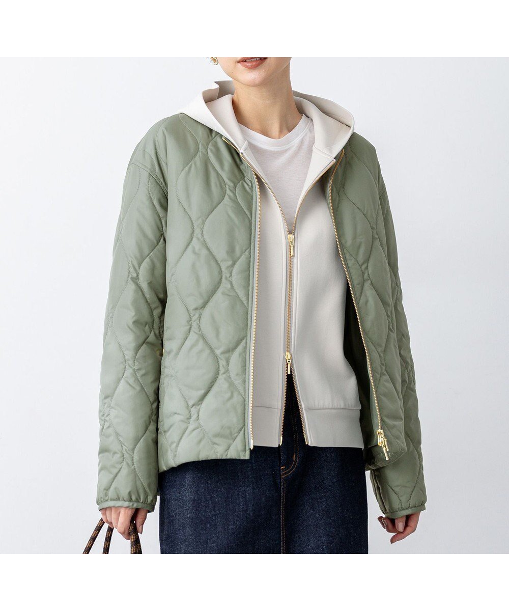 【23区/NIJYUSANKU】の中綿パディング コンパクト アウター インテリア・キッズ・メンズ・レディースファッション・服の通販 founy(ファニー) 　ファッション　Fashion　レディースファッション　Fashion for Women　アウター　Coat / Outerwear Collection　コート・ロングコート・ピーコート　Long Coats, Peacoats & More　レディースジャケット・軽アウター　Jackets　2025年　2025　2025-2026秋冬・A/W　Autumn/Winter 2025–26 AW25–26　冬　Winter / This Winter　コンパクト　Compact, Small Size　ジャケット　Jacket, Outerwear　タフタ　Taffeta, Structured Fabric　ダウン　Down, Puffer　フロント　Front, Front Design　ボトム　Bottoms, Lower Wear　エレガント 上品　Elegant　A/W・秋冬　Autumn/Winter　セージ系|ID: prp329100004686583 ipo3291000000035546536