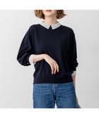 【23区/NIJYUSANKU】の【VERY12月号掲載/洗える】エンブロイダリー ジオメトリックレースコンビ ニット ネイビー系|ID: prp329100004686592 ipo3291000000033842527