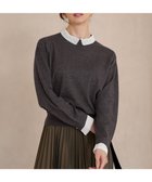 【23区/NIJYUSANKU】の【VERY12月号掲載/洗える】エンブロイダリー ジオメトリックレースコンビ ニット グレー系|ID: prp329100004686592 ipo3291000000034224157