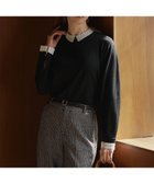 【23区/NIJYUSANKU】の【VERY・CLASSY.掲載/洗える】エンブロイダリー ジオメトリックレースコンビ ニット ブラック系|ID: prp329100004686592 ipo3291000000034620503