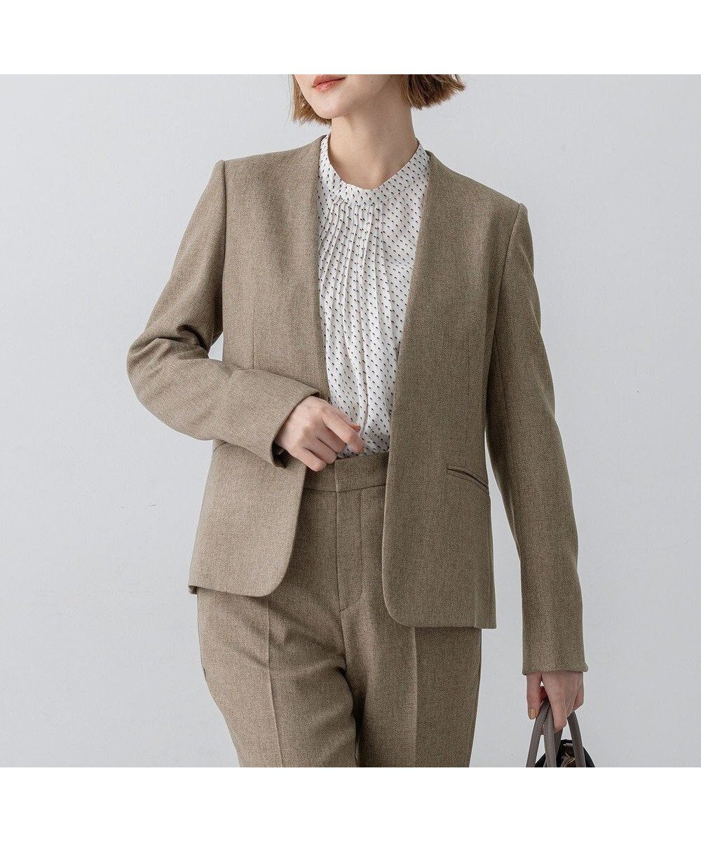 【23区/NIJYUSANKU】の【洗える】ウールライクカルゼ ノーカラー ジャケット 人気、トレンドファッション・服の通販 founy(ファニー) ファッション Fashion レディースファッション Fashion for Women アウター Coat / Outerwear Collection レディースジャケット・軽アウター Jackets ノーカラージャケット / シンプル上品コーデ Collarless Jackets 洗える Machine Washable 秋 Autumn カッティング Cutting Detail ジャケット Jacket, Outerwear ストレッチ Stretch, Stretchy Fabric スリット Slit, Slit Detail セットアップ Set-Up, Coordinated Outfit ツイル Twist, Twisted Detail テーパード Tapered, Tapered Pants パターン Pattern, Design Print フィット Fit, Slim Fit フロント Front, Front Design リアル Real, Realistic ワイド Wide, Wide Fit A/W・秋冬 Autumn/Winter 冬 Winter / This Winter 2025年 2025 2025-2026秋冬・A/W Autumn/Winter 2025–26 AW25–26 other-1|ID: prp329100004686601 ipo3291000000033842564