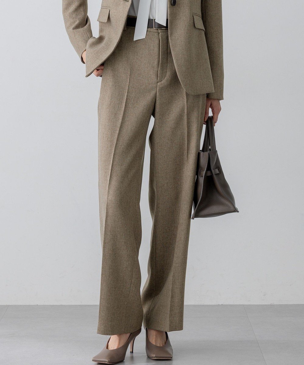 【23区/NIJYUSANKU】の【洗える/セットアップ対応】ウールライクカルゼ ワイド パンツ インテリア・キッズ・メンズ・レディースファッション・服の通販 founy(ファニー) 　ファッション　Fashion　レディースファッション　Fashion for Women　セットアップ　Matching Sets　レディースパンツ・ボトムス　Pants & Trousers / Bottoms　洗える　Machine Washable　秋　Autumn　ジャケット　Jacket, Outerwear　ストレッチ　Stretch, Stretchy Fabric　セットアップ　Set-Up, Coordinated Outfit　センター　Center, Center Line　ツイル　Twist, Twisted Detail　テーパード　Tapered, Tapered Pants　リアル　Real, Realistic　ワイド　Wide, Wide Fit　A/W・秋冬　Autumn/Winter　冬　Winter / This Winter　エレガント 上品　Elegant　2025年　2025　2025-2026秋冬・A/W　Autumn/Winter 2025–26 AW25–26　ブラウン系|ID: prp329100004686604 ipo3291000000035607191