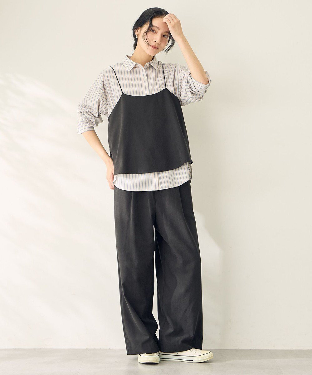 【エニー/ANY】の【2SET/洗濯機可】フィブリルビスチェ×パンツセット インテリア・キッズ・メンズ・レディースファッション・服の通販 founy(ファニー) 　ファッション　Fashion　レディースファッション　Fashion for Women　セットアップ　Matching Sets　レディースパンツ・ボトムス　Pants & Trousers / Bottoms　インナー　Innerwear　キャミソール　Camisole, Spaghetti Strap Top　コンパクト　Compact, Small Size　スマホ　Smartphone, Mobile Device　セットアップ　Set-Up, Coordinated Outfit　ノースリーブ　Sleeveless, No-Sleeve　ビスチェ　Bustier, Corset Top　フレア　Flare, Flared　ポケット　Pocket, Pocket Detail　リボン　Ribbon, Bow　ロング　Long, Long-Length　A/W・秋冬　Autumn/Winter　再入荷　Restock / Back in Stock　新作・新入荷　New Arrivals / New In　ブラック|ID: prp329100004686607 ipo3291000000033842586
