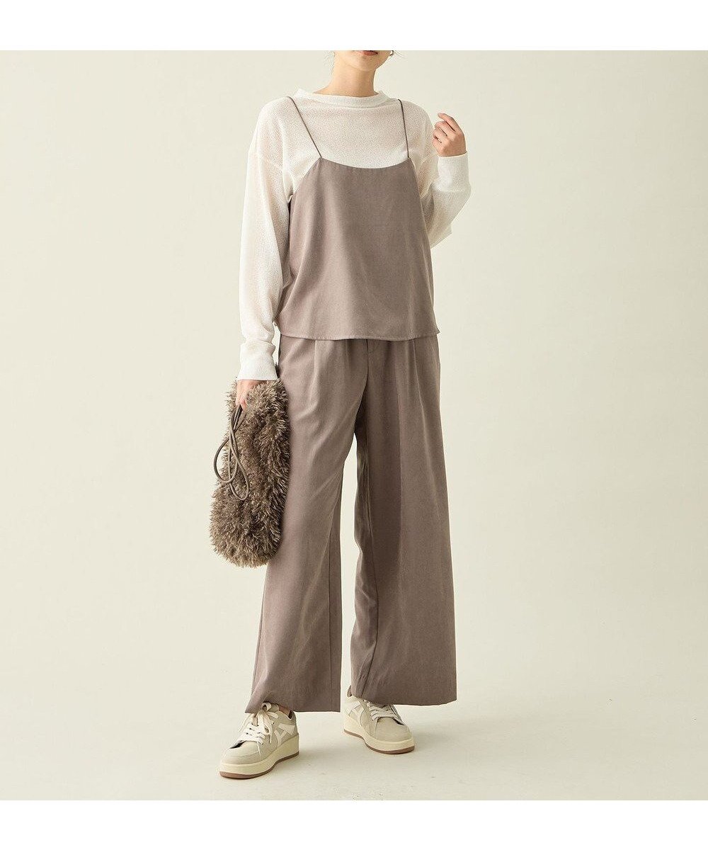 【エニー/ANY】の【2SET/洗濯機可】フィブリルビスチェ×パンツセット インテリア・キッズ・メンズ・レディースファッション・服の通販 founy(ファニー) 　ファッション　Fashion　レディースファッション　Fashion for Women　セットアップ　Matching Sets　レディースパンツ・ボトムス　Pants & Trousers / Bottoms　インナー　Innerwear　キャミソール　Camisole, Spaghetti Strap Top　コンパクト　Compact, Small Size　スマホ　Smartphone, Mobile Device　セットアップ　Set-Up, Coordinated Outfit　ノースリーブ　Sleeveless, No-Sleeve　ビスチェ　Bustier, Corset Top　フレア　Flare, Flared　ポケット　Pocket, Pocket Detail　リボン　Ribbon, Bow　ロング　Long, Long-Length　A/W・秋冬　Autumn/Winter　再入荷　Restock / Back in Stock　新作・新入荷　New Arrivals / New In　モカ|ID: prp329100004686607 ipo3291000000033842587