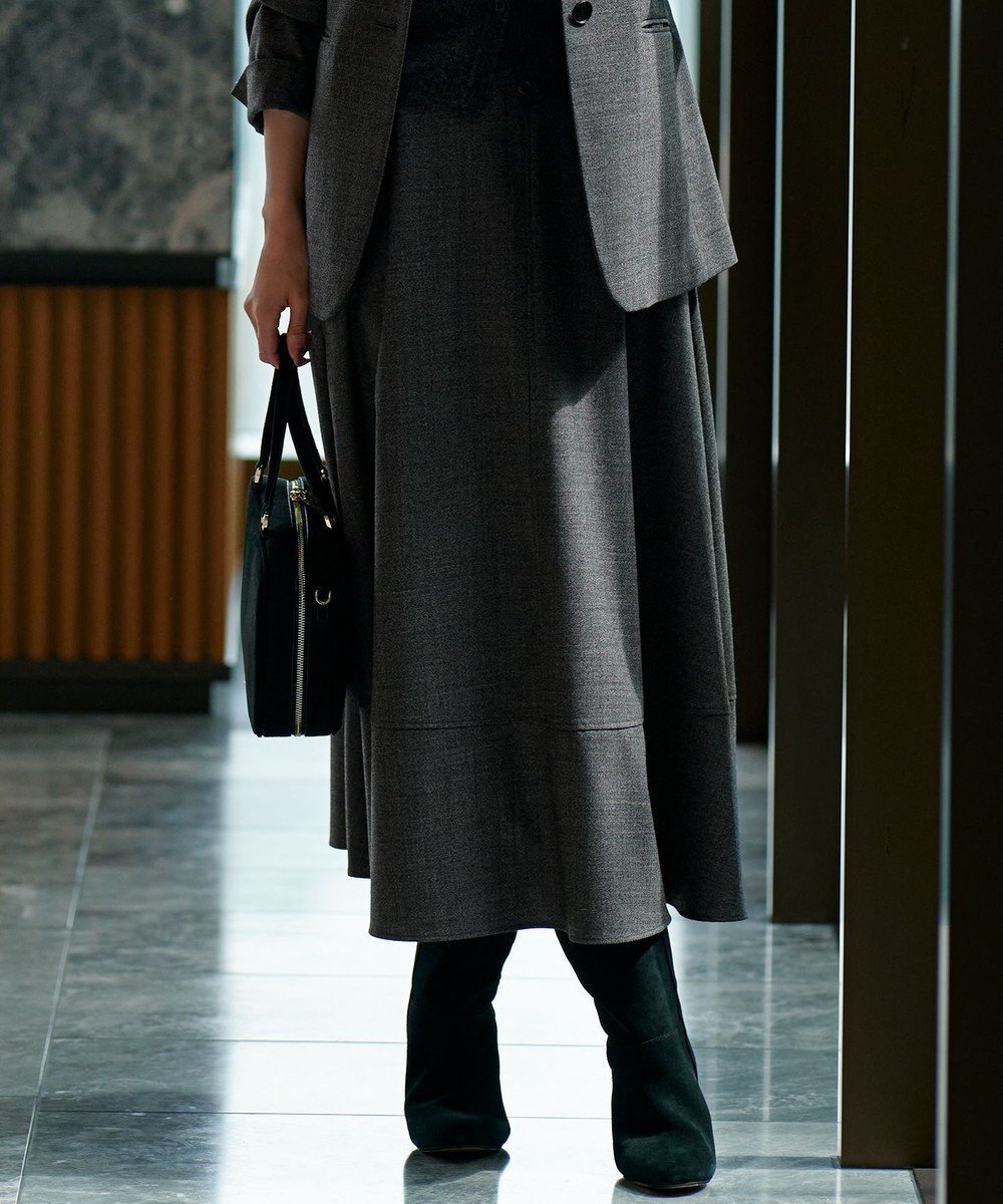 【23区/NIJYUSANKU】の【セットアップ対応】TWサキソニー フレア スカート インテリア・キッズ・メンズ・レディースファッション・服の通販 founy(ファニー) 　ファッション　Fashion　レディースファッション　Fashion for Women　セットアップ　Matching Sets　スカート・ミニ/ミディ/マキシ　Skirts / Mini, Midi & Maxi Skirts　スカート　Skirts　Aライン・フレアスカート　A-Line & Flared Skirts　秋　Autumn　クラシック　Classic, Timeless Style　ジャケット　Jacket, Outerwear　ストレッチ　Stretch, Stretchy Fabric　セットアップ　Set-Up, Coordinated Outfit　ダブル　Double, Double-Breasted　フレア　Flare, Flared　ワイド　Wide, Wide Fit　冬　Winter / This Winter　A/W・秋冬　Autumn/Winter　おすすめ　Recommended / Our Picks　エレガント 上品　Elegant　2025年　2025　2025-2026秋冬・A/W　Autumn/Winter 2025–26 AW25–26　グレー系|ID: prp329100004686609 ipo3291000000035523706