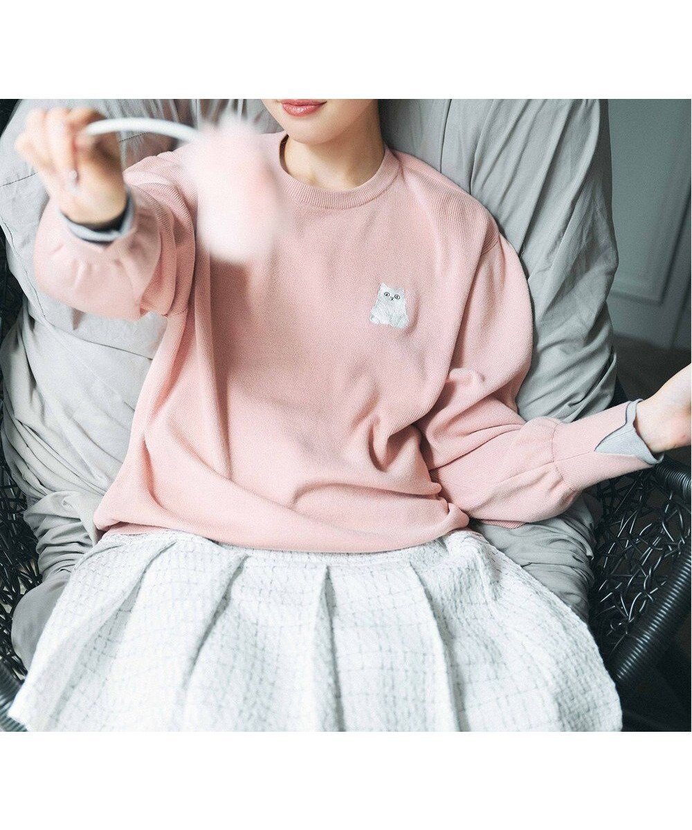 【フェルゥ/Feroux】の【猫カフェMOCHAコラボ】しらたまくん刺繍 ニット インテリア・キッズ・メンズ・レディースファッション・服の通販 founy(ファニー) ファッション Fashion レディースファッション Fashion for Women トップス・カットソー Cut & Sew Tops ニット Knit Tops & Sweaters コラボ Collaboration, Collab シンプル Simple, Minimal スタンダード Standard, Basic スリット Slit, Slit Detail セーター Sweater, Knitwear 人気 Popular, Best Seller 猫 Cat, Kitty A/W・秋冬 Autumn/Winter おすすめ Recommended / Our Picks ピンク系|ID: prp329100004686641 ipo3291000000034157014