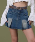 【ウィゴー/WEGO】のタックプリーツデニムミニスカパン 人気、トレンドファッション・服の通販 founy(ファニー) ファッション Fashion レディースファッション Fashion for Women スカート Skirts デニムスカート・カジュアルスカート Denim Skirts 春 Spring 秋 Autumn コンパクト Compact, Small Size スマホ Smartphone, Mobile Device デニム Denim, Jeans Material トレンド Trend, Trending Now プリーツ Pleats, Pleated 冬 Winter / This Winter S/S・春夏 SS, Spring/Summer, Warm Season おすすめ Recommended / Our Picks 夏 Summer thumbnail デニム中濃色|ID: prp329100004686656 ipo3291000000034328024