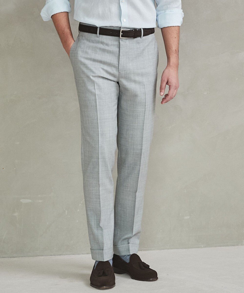 【五大陸/gotairiku / MEN】のロングセラー【洗える/折り目加工/シワになりにくい/ウエストアジャスター】ウォッシャブル サマーウール100%パンツ_限定色(ノータック)25年モデル インテリア・キッズ・メンズ・レディースファッション・服の通販 founy(ファニー) 　ファッション　Fashion　メンズファッション　Fashion for Men　ボトムス　Bottoms　ウォッシャブル　Machine Washable　春　Spring　洗える　Machine Washable　サマー　Summer, Summer Style　ジャケット　Jacket, Outerwear　ストレッチ　Stretch, Stretchy Fabric　セットアップ　Set-Up, Coordinated Outfit　センター　Center, Center Line　テーパード　Tapered, Tapered Pants　ドレス　Dress, One-Piece　定番　Standard, Basic Item　ポケット　Pocket, Pocket Detail　S/S・春夏　SS, Spring/Summer, Warm Season　夏　Summer　ビジネス 仕事 通勤　Business / Work / Commuting　シルバー系|ID: prp329100004686690 ipo3291000000034649159