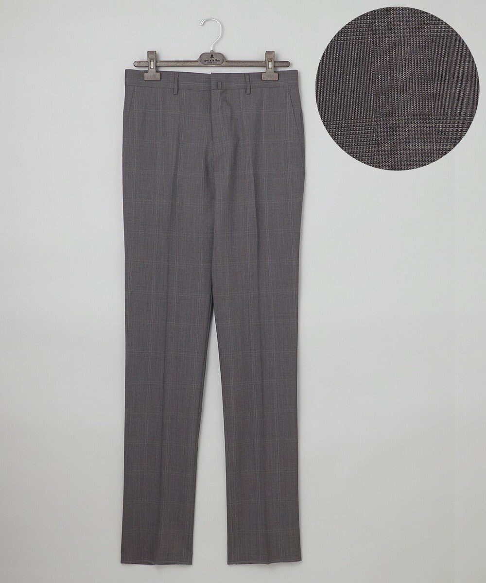 【五大陸/gotairiku / MEN】のロングセラー【洗える/折り目加工/シワになりにくい/ウエストアジャスター】ウォッシャブル サマーウール100%パンツ_限定色(ノータック)25年モデル インテリア・キッズ・メンズ・レディースファッション・服の通販 founy(ファニー) 　ファッション　Fashion　メンズファッション　Fashion for Men　ボトムス　Bottoms　ウォッシャブル　Machine Washable　春　Spring　洗える　Machine Washable　サマー　Summer, Summer Style　ジャケット　Jacket, Outerwear　ストレッチ　Stretch, Stretchy Fabric　セットアップ　Set-Up, Coordinated Outfit　センター　Center, Center Line　テーパード　Tapered, Tapered Pants　ドレス　Dress, One-Piece　定番　Standard, Basic Item　ポケット　Pocket, Pocket Detail　S/S・春夏　SS, Spring/Summer, Warm Season　夏　Summer　ビジネス 仕事 通勤　Business / Work / Commuting　新色/ダークブラウン×細チェック|ID: prp329100004686690 ipo3291000000034649162