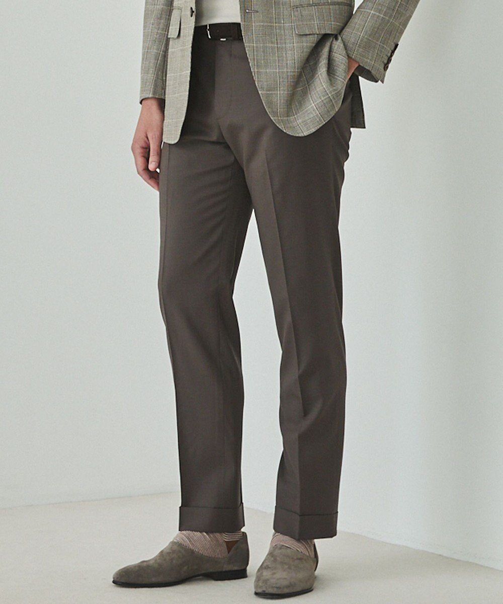 【五大陸/gotairiku / MEN】のロングセラー【洗える/折り目加工/シワになりにくい/ウエストアジャスター】ウォッシャブル サマーウール100%パンツ_限定色(ノータック)25年モデル インテリア・キッズ・メンズ・レディースファッション・服の通販 founy(ファニー) 　ファッション　Fashion　メンズファッション　Fashion for Men　ボトムス　Bottoms　ウォッシャブル　Machine Washable　春　Spring　洗える　Machine Washable　サマー　Summer, Summer Style　ジャケット　Jacket, Outerwear　ストレッチ　Stretch, Stretchy Fabric　セットアップ　Set-Up, Coordinated Outfit　センター　Center, Center Line　テーパード　Tapered, Tapered Pants　ドレス　Dress, One-Piece　定番　Standard, Basic Item　ポケット　Pocket, Pocket Detail　S/S・春夏　SS, Spring/Summer, Warm Season　夏　Summer　ビジネス 仕事 通勤　Business / Work / Commuting　新色/ブラウン系|ID: prp329100004686690 ipo3291000000034649163