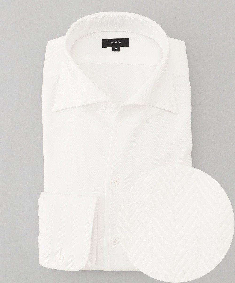 【ジョゼフ オム/JOSEPH HOMME / MEN】のクレイジーツイルへリンボン イタリアンカラーシャツ インテリア・キッズ・メンズ・レディースファッション・服の通販 founy(ファニー) ファッション Fashion メンズファッション Fashion for Men トップス・カットソー Cut & Sew Tops メンズシャツ Shirts おすすめ Recommended / Our Picks インド Indian Textile エレガント 上品 Elegant ツイル Twist, Twisted Detail ドレス Dress, One-Piece 夏 Summer 春 Spring S/S・春夏 SS, Spring/Summer, Warm Season ホワイト系|ID: prp329100004686698 ipo3291000000034210284