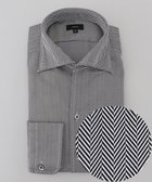 【ジョゼフ オム/JOSEPH HOMME / MEN】のクレイジーツイルへリンボン イタリアンカラーシャツ ブラック系1|ID: prp329100004686698 ipo3291000000034210288