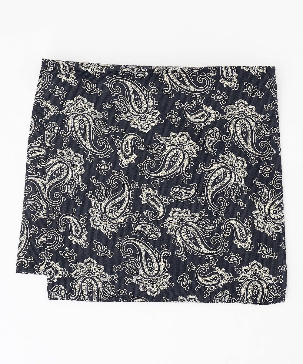【ジェイ プレス/J.PRESS / MEN】のペイズリーハンドプリント チーフ インテリア・キッズ・メンズ・レディースファッション・服の通販 founy(ファニー) 　ファッション　Fashion　メンズファッション　Fashion for Men　シルク　Silk, 100% Silk　スーツ　Suit, Formalwear　ビジネス 仕事 通勤　Business / Work / Commuting　ペイズリー　Paisley, Ethnic Pattern　エレガント 上品　Elegant　ネイビー系6|ID: prp329100004686707 ipo3291000000034941061