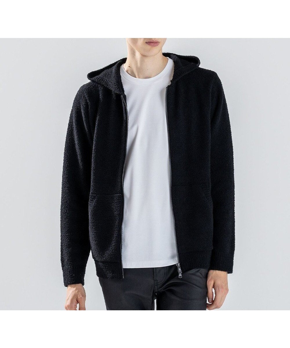【ジョゼフ オム/JOSEPH HOMME / MEN】の新素材【洗える】ジェントルフィットボア ジップアップパーカー インテリア・キッズ・メンズ・レディースファッション・服の通販 founy(ファニー) 　ファッション　Fashion　メンズファッション　Fashion for Men　トップス・カットソー　Cut & Sew Tops　パーカー・フーディー / カジュアルコーデ　Hoodies & Parkas　おすすめ　Recommended / Our Picks　タオル　Towel, Bath Towel　パーカー　Hoodie, Parka　フロント　Front, Front Design　ベーシック　Basic, Essential　ポケット　Pocket, Pocket Detail　洗える　Machine Washable　A/W・秋冬　Autumn/Winter　羽織　Haori, Light Jacket　軽量　Lightweight, Ultra Light　ブラック系|ID: prp329100004686714 ipo3291000000033843150
