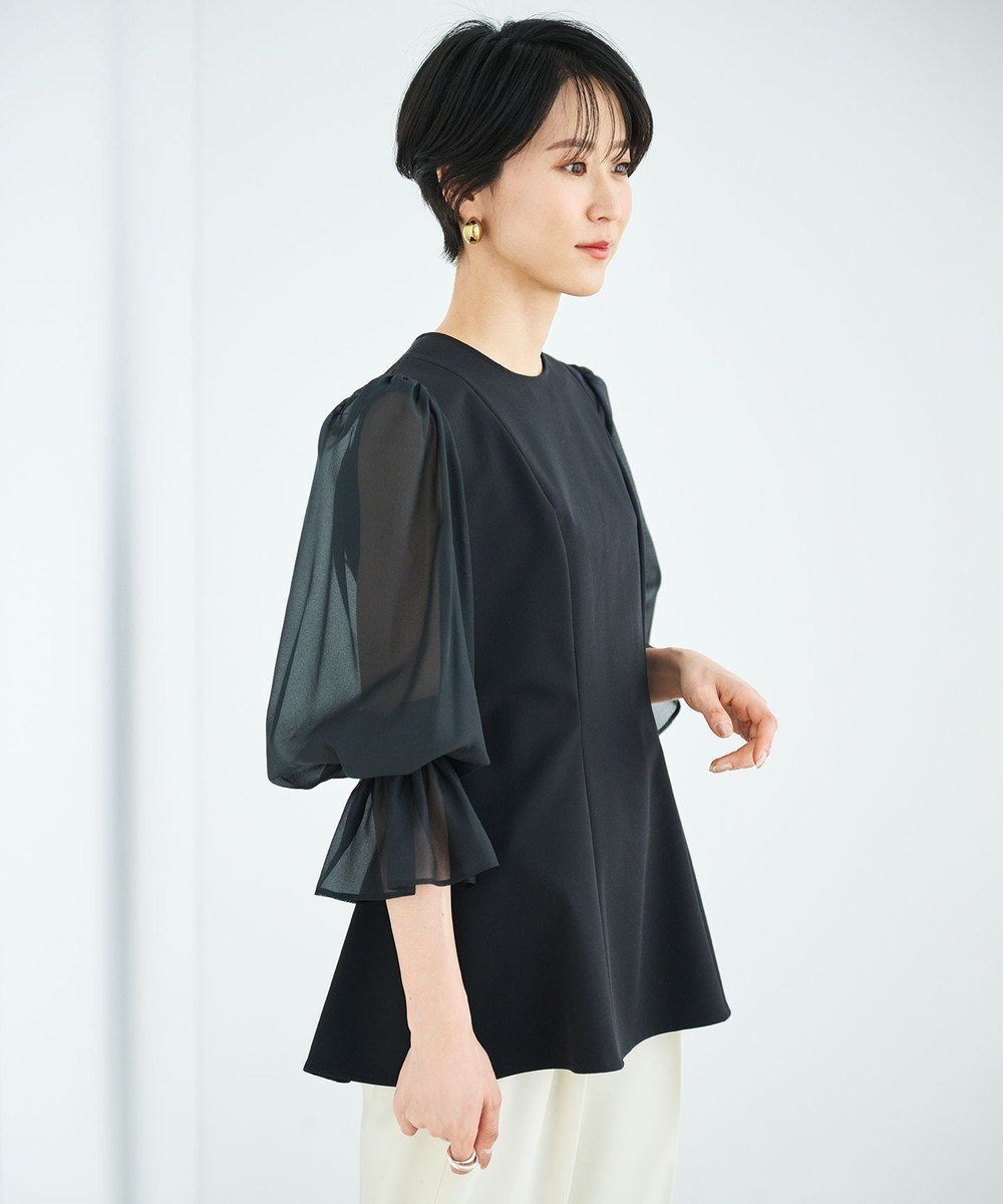 【ハッシュニュアンス/#Newans】のシアースリーブブラウス インテリア・キッズ・メンズ・レディースファッション・服の通販 founy(ファニー) ファッション Fashion レディースファッション Fashion for Women トップス・カットソー Cut & Sew Tops シャツ・ブラウス・オフィスカジュアル Elegant Blouses & Button-Ups オーガンジー Organza Fabric シアー Sheer, See-Through シフォン Chiffon, Lightweight Fabric シルク Silk, 100% Silk ストレッチ Stretch, Stretchy Fabric スリーブ Sleeve, Long Sleeve / Short Sleeve ボトム Bottoms, Lower Wear 夏 Summer 春 Spring S/S・春夏 SS, Spring/Summer, Warm Season ブラック|ID: prp329100004686788 ipo3291000000033843448