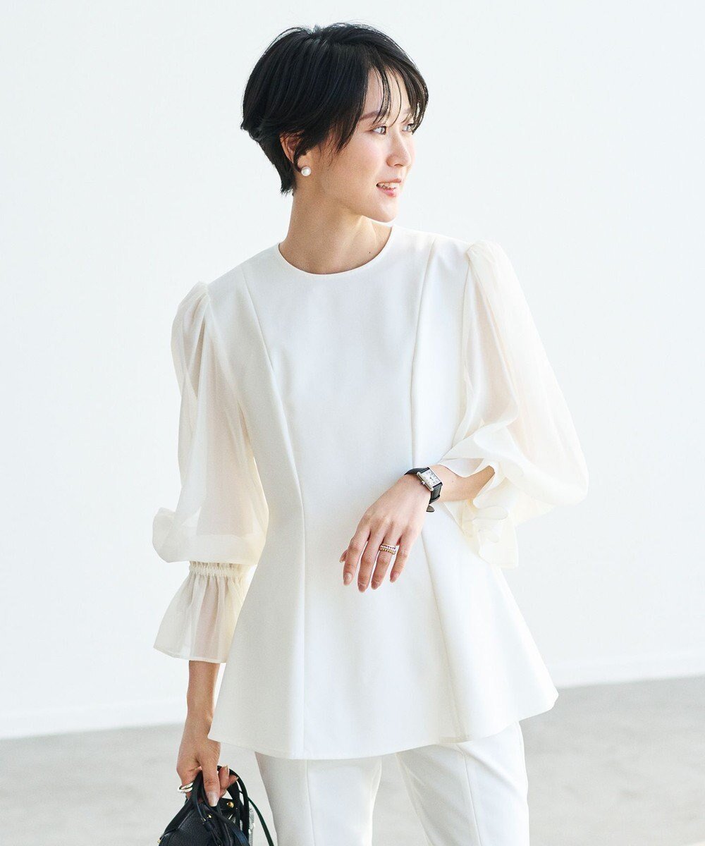 【ハッシュニュアンス/#Newans】のシアースリーブブラウス インテリア・キッズ・メンズ・レディースファッション・服の通販 founy(ファニー) ファッション Fashion レディースファッション Fashion for Women トップス・カットソー Cut & Sew Tops シャツ・ブラウス・オフィスカジュアル Elegant Blouses & Button-Ups オーガンジー Organza Fabric シアー Sheer, See-Through シフォン Chiffon, Lightweight Fabric シルク Silk, 100% Silk ストレッチ Stretch, Stretchy Fabric スリーブ Sleeve, Long Sleeve / Short Sleeve ボトム Bottoms, Lower Wear 夏 Summer 春 Spring S/S・春夏 SS, Spring/Summer, Warm Season ホワイト|ID: prp329100004686788 ipo3291000000033843449