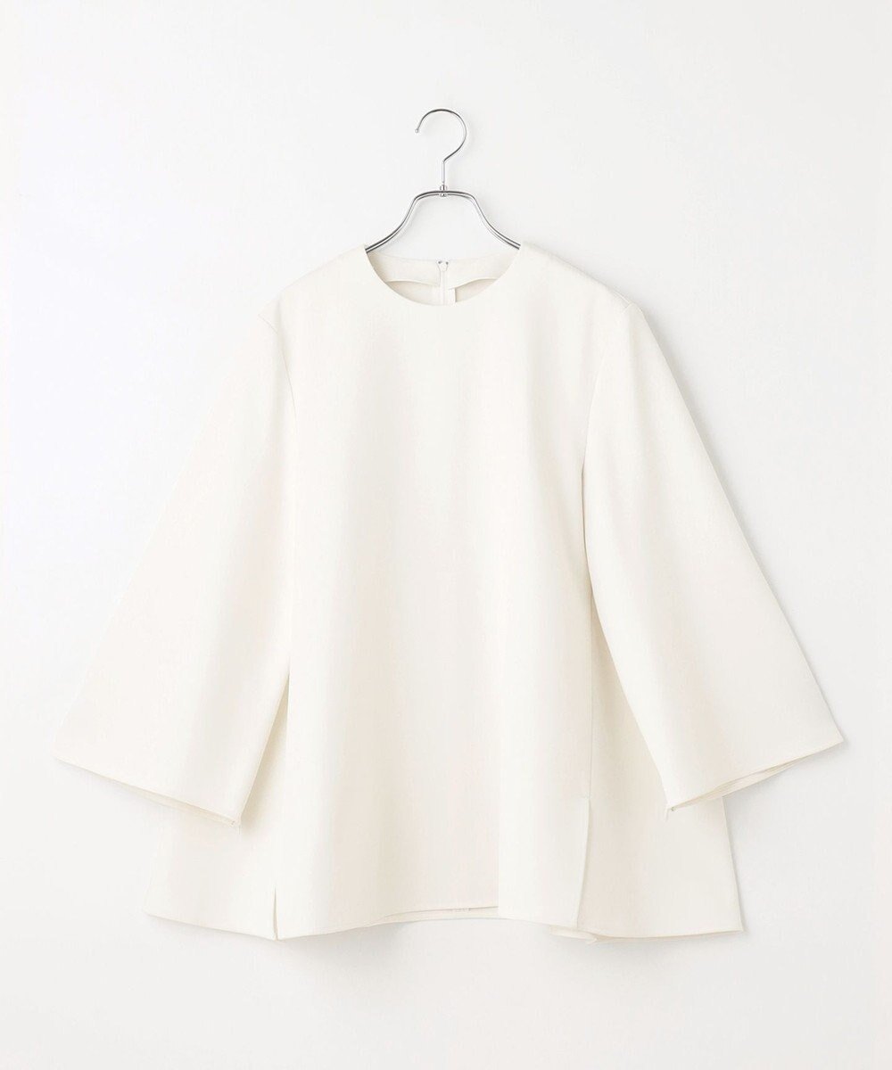 【ハッシュニュアンス/#Newans】の【マシンウォッシャブル】ファスナースリットAラインブラウス インテリア・キッズ・メンズ・レディースファッション・服の通販 founy(ファニー) 　ファッション　Fashion　レディースファッション　Fashion for Women　トップス・カットソー　Cut & Sew Tops　シャツ・ブラウス・オフィスカジュアル　Elegant Blouses & Button-Ups　シンプル　Simple, Minimal　スリット　Slit, Slit Detail　タートルネック　Turtleneck, High Neck　パターン　Pattern, Design Print　エレガント 上品　Elegant　A/W・秋冬　Autumn/Winter　ホワイト|ID: prp329100004686791 ipo3291000000034674675