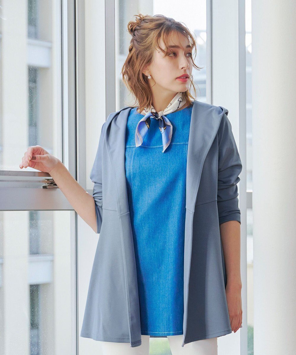 【ティアクラッセ/Tiaclasse】の【洗える】ポンチフードカーディガン インテリア・キッズ・メンズ・レディースファッション・服の通販 founy(ファニー) 　ファッション　Fashion　レディースファッション　Fashion for Women　トップス・カットソー　Cut & Sew Tops　カーディガン・羽織り　Layered Style Cardigans　アクセサリー　Fashion Accessories　ウォッシャブル　Machine Washable　春　Spring　洗える　Machine Washable　秋　Autumn　カーディガン　Cardigan, Knitwear　チュニック　Tunic, Long Top　トッパー　Topper, Light Cardigan　パーカー　Hoodie, Parka　フレア　Flare, Flared　ポケット　Pocket, Pocket Detail　冬　Winter / This Winter　S/S・春夏　SS, Spring/Summer, Warm Season　再入荷　Restock / Back in Stock　夏　Summer　新作・新入荷　New Arrivals / New In　サックス|ID: prp329100004686829 ipo3291000000036244789