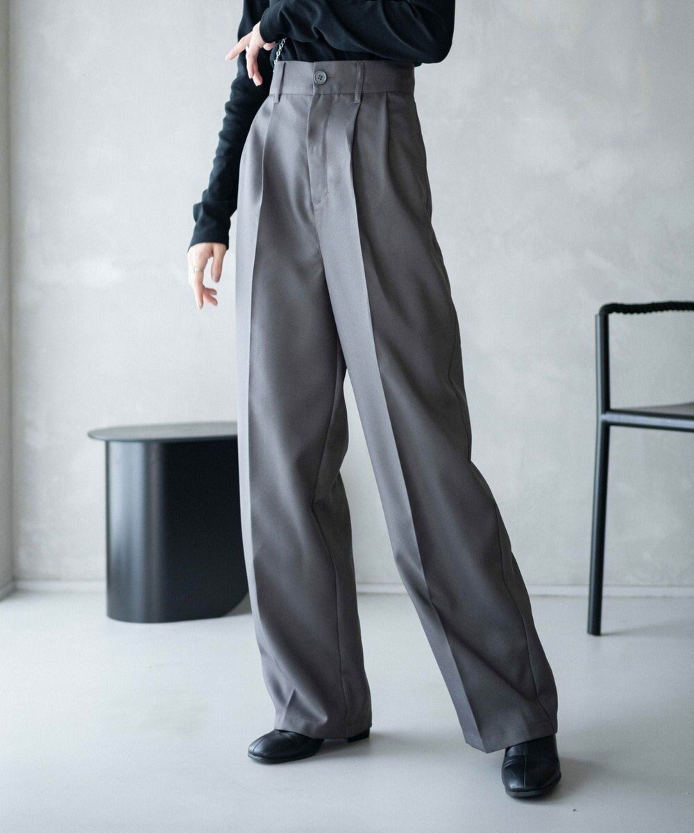 【ウィゴー/WEGO】の【手洗い可】ハイウエストセンタープレスワイドパンツ インテリア・キッズ・メンズ・レディースファッション・服の通販 founy(ファニー) 　ファッション　Fashion　レディースファッション　Fashion for Women　パンツ　Pants & Trousers　ショート　Short, Short Length　ストレート　Straight, Straight Cut　スニーカー　Sneakers, Trainers　スマホ　Smartphone, Mobile Device　スラックス　Slacks, Dress Pants　センター　Center, Center Line　ボトム　Bottoms, Lower Wear　ワイド　Wide, Wide Fit　A/W・秋冬　Autumn/Winter　プチプライス・低価格　Affordable / Budget Price　夏　Summer　グレー|ID: prp329100004686849 ipo3291000000034355439