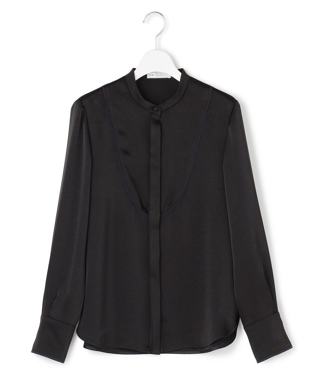 【アイシービー/iCB】の【WEB&一部店舗限定】 DrapySatin バンドカラーシャツ 人気、トレンドファッション・服の通販 founy(ファニー) ファッション Fashion レディースファッション Fashion for Women トップス・カットソー Cut & Sew Tops シャツ・ブラウス・オフィスカジュアル Elegant Blouses & Button-Ups インナー Innerwear カフス Cuff Design サテン Satin, Glossy Fabric シルク Silk, 100% Silk シンプル Simple, Minimal ダブル Double, Double-Breasted トリミング Trimming, Decorative Edge ドレープ Drape, Draping Fabric ビンテージ Vintage, Retro Style A/W・秋冬 Autumn/Winter 冬 Winter / This Winter エレガント 上品 Elegant 2025年 2025 2025-2026秋冬・A/W Autumn/Winter 2025–26 AW25–26 other-1|ID: prp329100004686878 ipo3291000000033844042