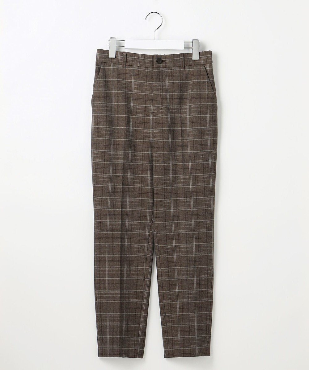 【自由区/JIYU-KU】のTRギャバ裏起毛チェック柄テーパード パンツ インテリア・キッズ・メンズ・レディースファッション・服の通販 founy(ファニー) 　ファッション　Fashion　レディースファッション　Fashion for Women　パンツ　Pants & Trousers　ギャザー　Gathered, Ruffled　ストレッチ　Stretch, Stretchy Fabric　センター　Center, Center Line　チェック　Check, Plaid, Tartan　テーパード　Tapered, Tapered Pants　定番　Standard, Basic Item　フィット　Fit, Slim Fit　ローズ　Rose, Rose Motif　A/W・秋冬　Autumn/Winter　ブラウン系チェック|ID: prp329100004686894 ipo3291000000033844118