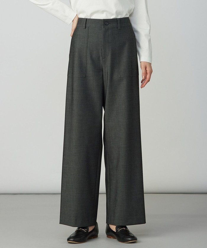 【ジェイ プレス/J.PRESS】の【洗える】シャンブレー2wayストレッチ ワイド ストレート パンツ インテリア・キッズ・メンズ・レディースファッション・服の通販 founy(ファニー) https://founy.com/ ファッション Fashion レディースファッション Fashion for Women パンツ Pants & Trousers 新作・新入荷 New Arrivals / New In シャンブレー Chambray, Denim-Like Fabric シンプル Simple, Minimal ストレッチ Stretch, Stretchy Fabric ストレート Straight, Straight Cut フィット Fit, Slim Fit ワイド Wide, Wide Fit エレガント 上品 Elegant 洗える Machine Washable A/W・秋冬 Autumn/Winter |ID: prp329100004686905 ipo3291000000033844204