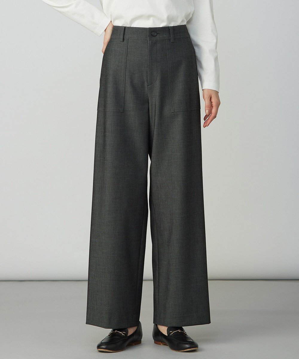 【ジェイ プレス/J.PRESS】の【洗える】シャンブレー2wayストレッチ ワイド ストレート パンツ 人気、トレンドファッション・服の通販 founy(ファニー) 　ファッション　Fashion　レディースファッション　Fashion for Women　パンツ　Pants & Trousers　シャンブレー　Chambray, Denim-Like Fabric　シンプル　Simple, Minimal　ストレッチ　Stretch, Stretchy Fabric　ストレート　Straight, Straight Cut　フィット　Fit, Slim Fit　ワイド　Wide, Wide Fit　エレガント 上品　Elegant　洗える　Machine Washable　A/W・秋冬　Autumn/Winter　 other-1|ID: prp329100004686905 ipo3291000000033844204