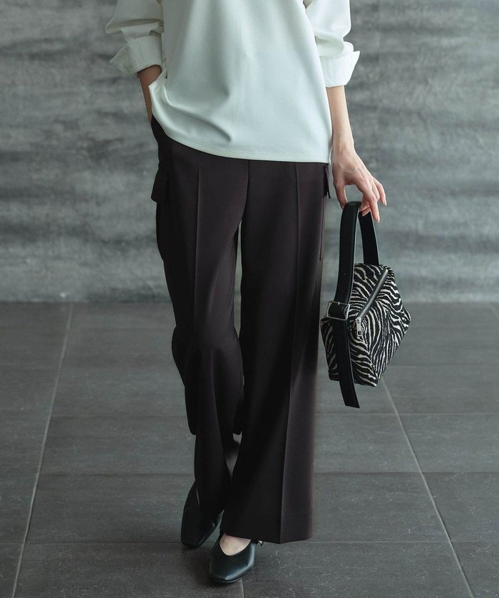 【アイシービー/iCB】の【スマートバック仕様・洗える】ストレッチダブルサテン カーゴパンツ インテリア・キッズ・メンズ・レディースファッション・服の通販 founy(ファニー) https://founy.com/ ファッション Fashion レディースファッション Fashion for Women パンツ Pants & Trousers バッグ Bags 洗える Machine Washable カーゴパンツ Cargo Pants, Utility Pants サテン Satin, Glossy Fabric ジャケット Jacket, Outerwear ストレッチ Stretch, Stretchy Fabric スマート Smart, Elegant ダブル Double, Double-Breasted ポケット Pocket, Pocket Detail ミリタリー Military, Army Style ラップ Wrap, Wrap Design A/W・秋冬 Autumn/Winter エレガント 上品 Elegant 2025年 2025 2025-2026秋冬・A/W Autumn/Winter 2025–26 AW25–26 |ID: prp329100004686939 ipo3291000000034081710