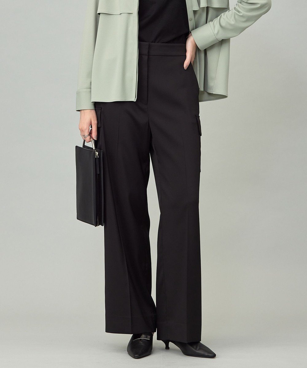 【アイシービー/iCB】の【スマートバック仕様・洗える】ストレッチダブルサテン カーゴパンツ インテリア・キッズ・メンズ・レディースファッション・服の通販 founy(ファニー) 　ファッション　Fashion　レディースファッション　Fashion for Women　パンツ　Pants & Trousers　バッグ　Bags　洗える　Machine Washable　カーゴパンツ　Cargo Pants, Utility Pants　サテン　Satin, Glossy Fabric　ジャケット　Jacket, Outerwear　ストレッチ　Stretch, Stretchy Fabric　スマート　Smart, Elegant　ダブル　Double, Double-Breasted　ポケット　Pocket, Pocket Detail　ミリタリー　Military, Army Style　ラップ　Wrap, Wrap Design　A/W・秋冬　Autumn/Winter　エレガント 上品　Elegant　2025年　2025　2025-2026秋冬・A/W　Autumn/Winter 2025–26 AW25–26　ブラック系|ID: prp329100004686939 ipo3291000000035665647