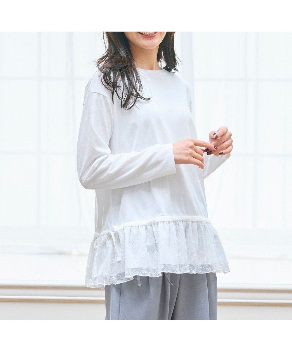 【フェルゥ/Feroux】のフリルぺプラム カットソー インテリア・キッズ・メンズ・レディースファッション・服の通販 founy(ファニー) ファッション Fashion レディースファッション Fashion for Women トップス・カットソー Cut & Sew Tops シャツ・ブラウス・オフィスカジュアル Elegant Blouses & Button-Ups ロングTシャツ・Tシャツ Longline T-Shirts & Tees カットソー・ベーシックTシャツ Cut-and-Sewn Tops / Stretch Tees & Basics カットソー Cut and Sewn Top シフォン Chiffon, Lightweight Fabric スウェット / スエット Sweatshirt, Sweatwear チュール Tulip, Tulip Motif フェミニン Feminine, Girly フリル Frill, Ruffle リボン Ribbon, Bow ロマンティック Romantic, Feminine Style A/W・秋冬 Autumn/Winter ホワイト系1|ID: prp329100004686944 ipo3291000000033844445