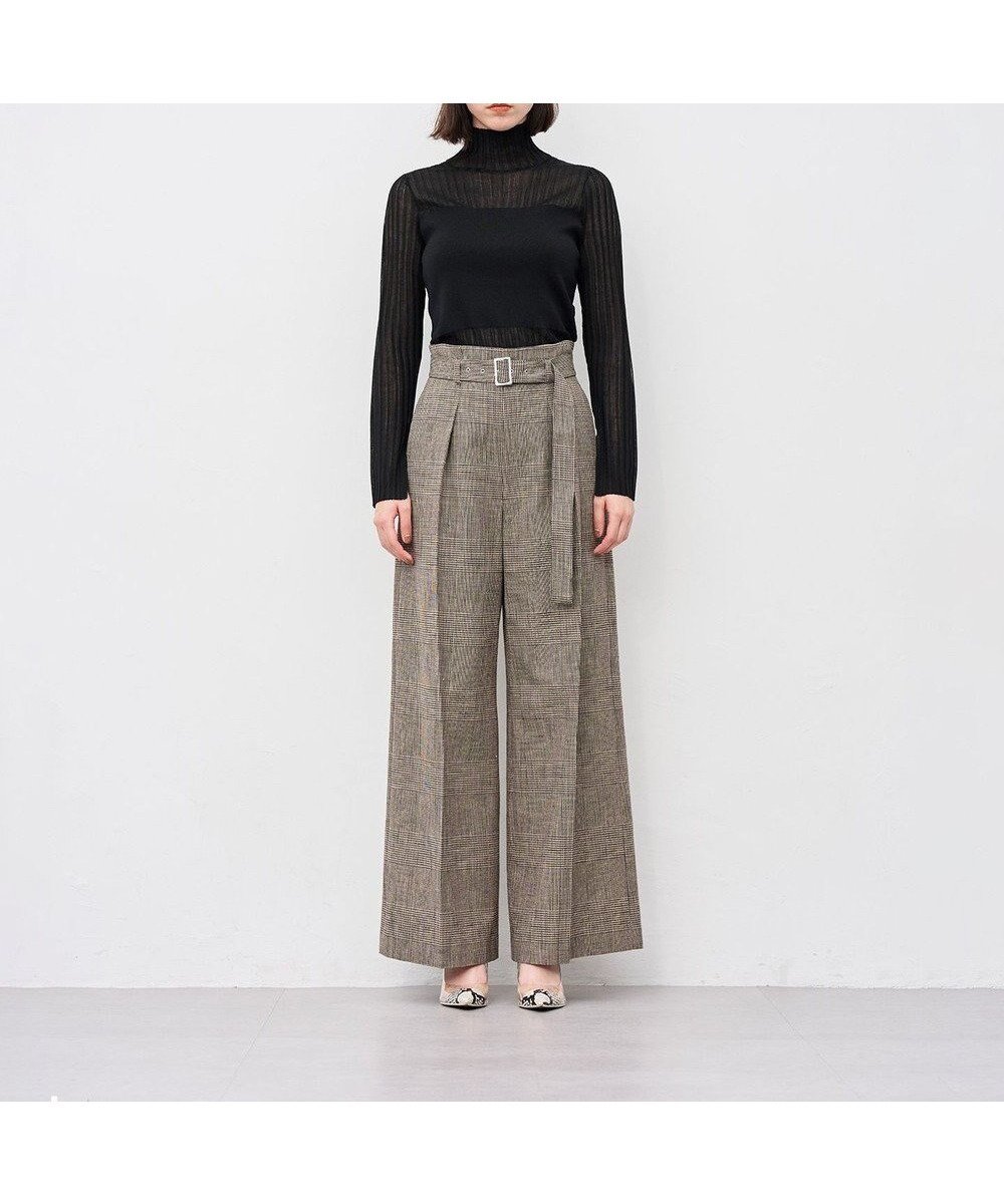 【アンクレイヴ/uncrave】のグレンチェック ワイドパンツ インテリア・キッズ・メンズ・レディースファッション・服の通販 founy(ファニー) 　ファッション　Fashion　レディースファッション　Fashion for Women　パンツ　Pants & Trousers　イエロー　Yellow　セットアップ　Set-Up, Coordinated Outfit　チェック　Check, Plaid, Tartan　ワイド　Wide, Wide Fit　A/W・秋冬　Autumn/Winter　ブラウンチェック|ID: prp329100004686978 ipo3291000000033844664