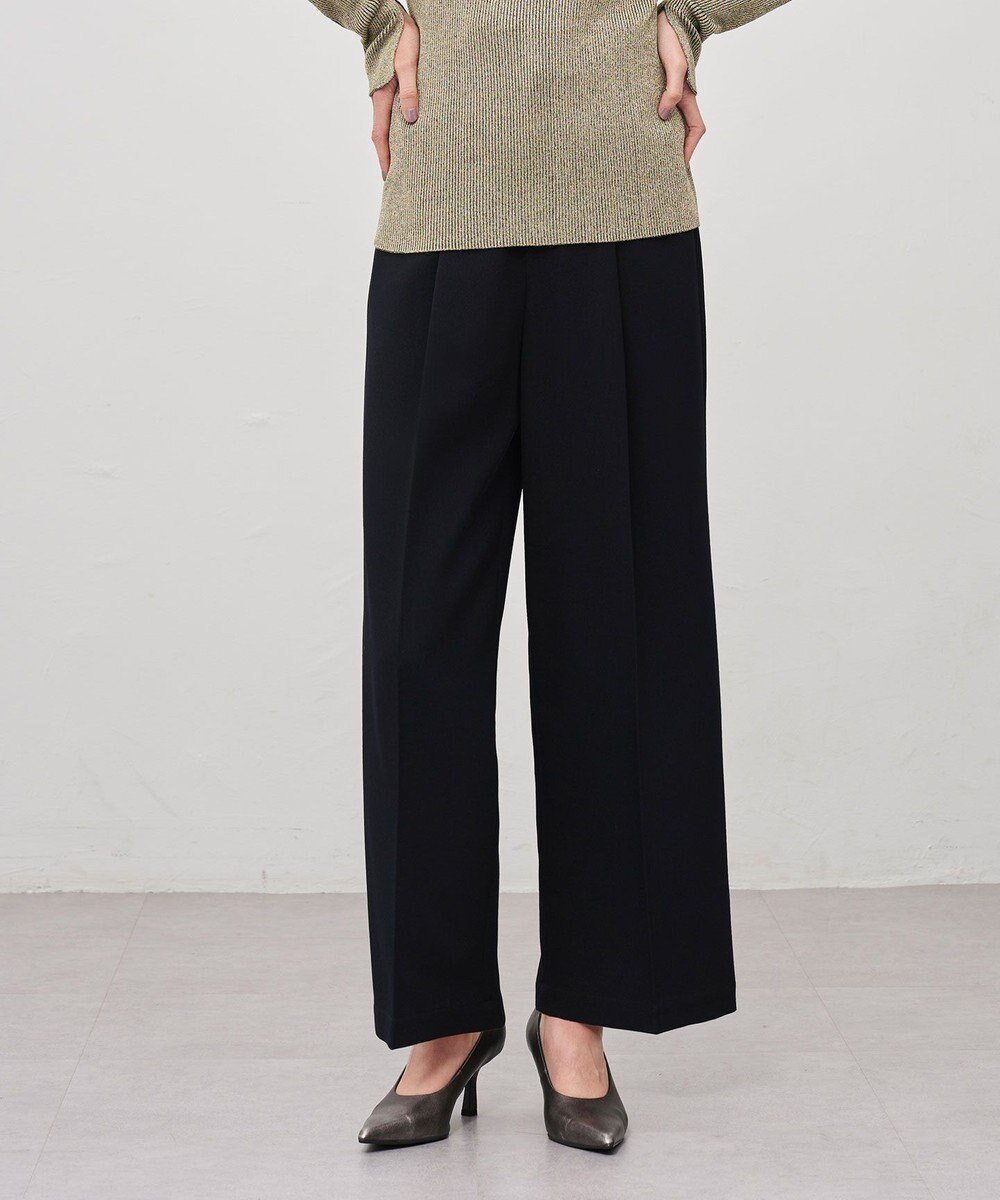 【アンクレイヴ/uncrave】の【手洗い可】ウォッシャブルウールライクツイル ワイドパンツ インテリア・キッズ・メンズ・レディースファッション・服の通販 founy(ファニー) 　ファッション　Fashion　レディースファッション　Fashion for Women　パンツ　Pants & Trousers　シャンブレー　Chambray, Denim-Like Fabric　ジャケット　Jacket, Outerwear　ストレート　Straight, Straight Cut　セットアップ　Set-Up, Coordinated Outfit　センター　Center, Center Line　ツイル　Twist, Twisted Detail　レギュラー　Regular, Standard Fit　ワイド　Wide, Wide Fit　A/W・秋冬　Autumn/Winter　おすすめ　Recommended / Our Picks　ブラック系|ID: prp329100004686995 ipo3291000000034378394