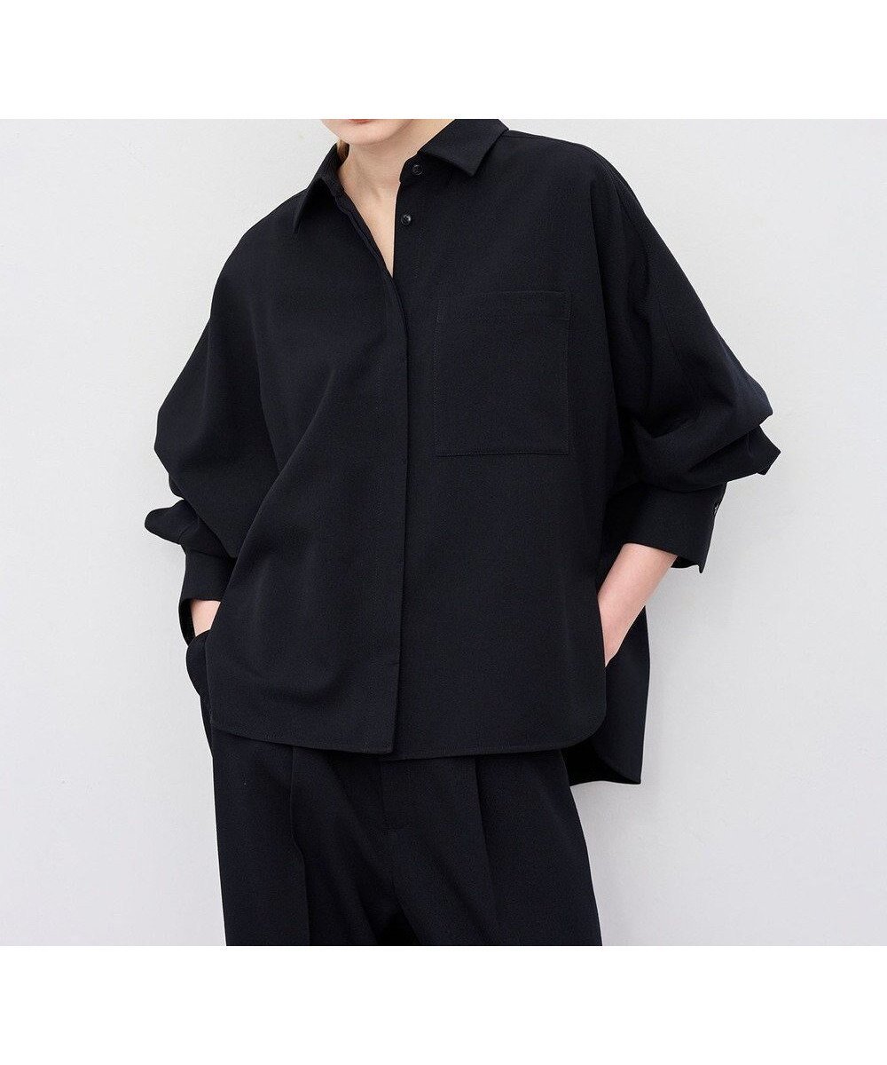 【アンクレイヴ/uncrave】のウォッシャブルウールライクツイル ドルマンシャツ インテリア・キッズ・メンズ・レディースファッション・服の通販 founy(ファニー) ファッション Fashion レディースファッション Fashion for Women トップス・カットソー Cut & Sew Tops シャツ・ブラウス・オフィスカジュアル Elegant Blouses & Button-Ups シャンブレー Chambray, Denim-Like Fabric ジャケット Jacket, Outerwear ツイル Twist, Twisted Detail 定番 Standard, Basic Item バランス Balance, Style Balance レギュラー Regular, Standard Fit ワイド Wide, Wide Fit A/W・秋冬 Autumn/Winter ダークネイビー|ID: prp329100004686997 ipo3291000000033844808