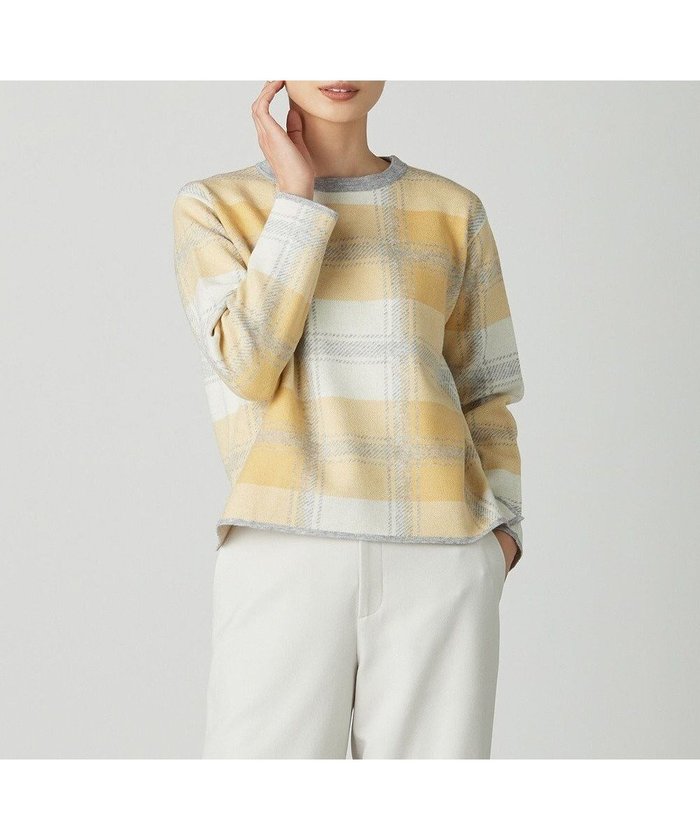 【ジェイ プレス/J.PRESS】の【洗える】Wooly Stretch Plaid ニット インテリア・キッズ・メンズ・レディースファッション・服の通販 founy(ファニー) https://founy.com/ ファッション Fashion レディースファッション Fashion for Women トップス・カットソー Cut & Sew Tops ニット Knit Tops & Sweaters 新作・新入荷 New Arrivals / New In ジャカード／ジャガード Jacquard, Woven Pattern ストレッチ Stretch, Stretchy Fabric セーター Sweater, Knitwear チェック Check, Plaid, Tartan エレガント 上品 Elegant 洗える Machine Washable A/W・秋冬 Autumn/Winter |ID: prp329100004687023 ipo3291000000033844992