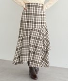 【アースミュージックアンドエコロジー/earth music&ecology】のティアードイレヘムスカート 人気、トレンドファッション・服の通販 founy(ファニー) ファッション Fashion レディースファッション Fashion for Women スカート Skirts おすすめ Recommended / Our Picks ヘムライン Hemline, Bottom Cut ポケット Pocket, Pocket Detail A/W・秋冬 Autumn/Winter thumbnail Check Brown|ID: prp329100004687025 ipo3291000000033845008