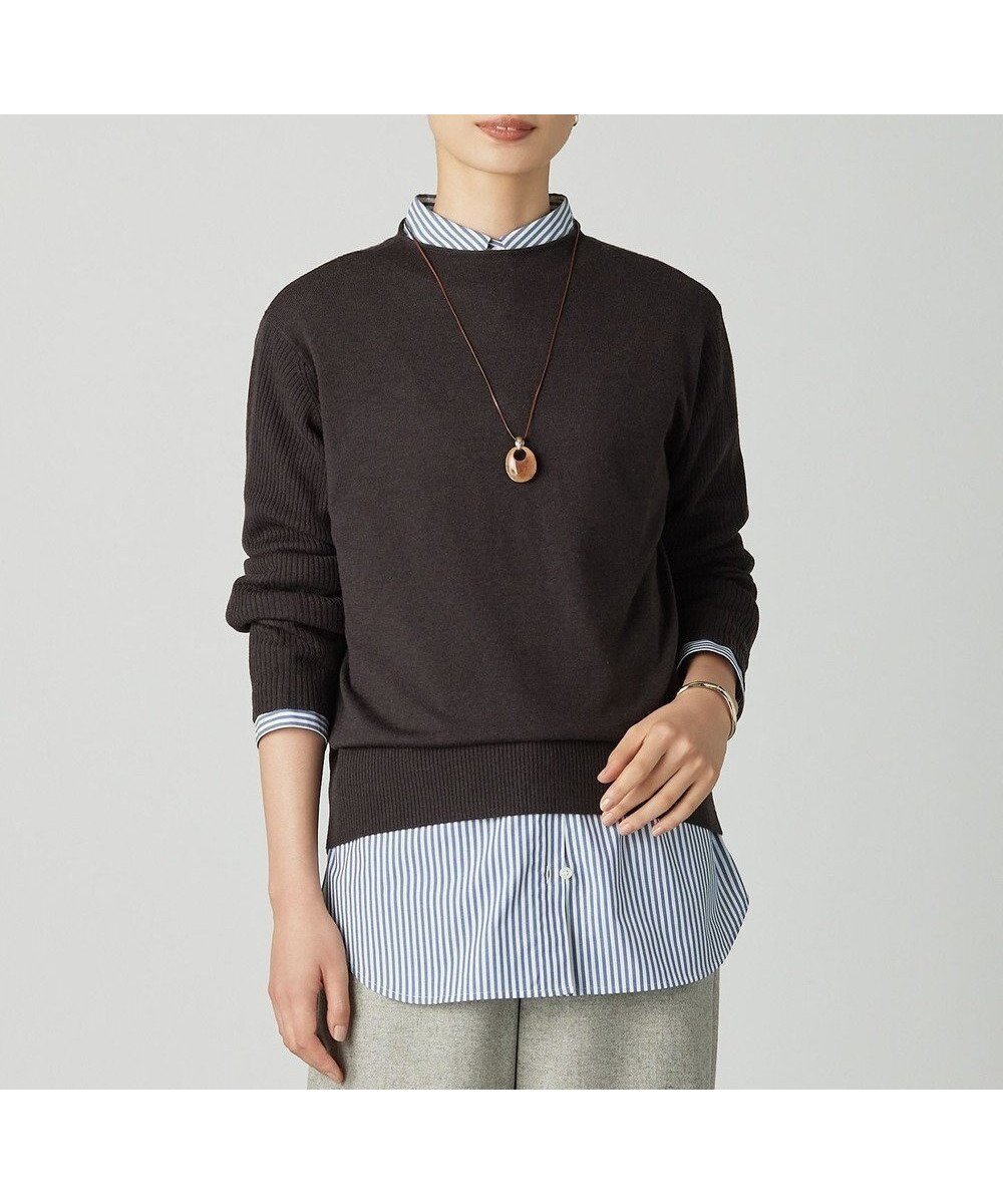 【ジェイ プレス/J.PRESS】のSOFT TOUCH WOOL 立ち襟 ニット インテリア・キッズ・メンズ・レディースファッション・服の通販 founy(ファニー) ファッション Fashion レディースファッション Fashion for Women トップス・カットソー Cut & Sew Tops ニット Knit Tops & Sweaters イエロー Yellow コンビ Combo, Combination Style セーター Sweater, Knitwear バランス Balance, Style Balance A/W・秋冬 Autumn/Winter ダークブラウン系|ID: prp329100004687026 ipo3291000000033845023