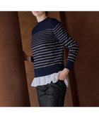 【ジェイ プレス/J.PRESS】のSOFT TOUCH WOOL ボーダー ニット ネイビー×モカ系|ID: prp329100004687030 ipo3291000000035545277